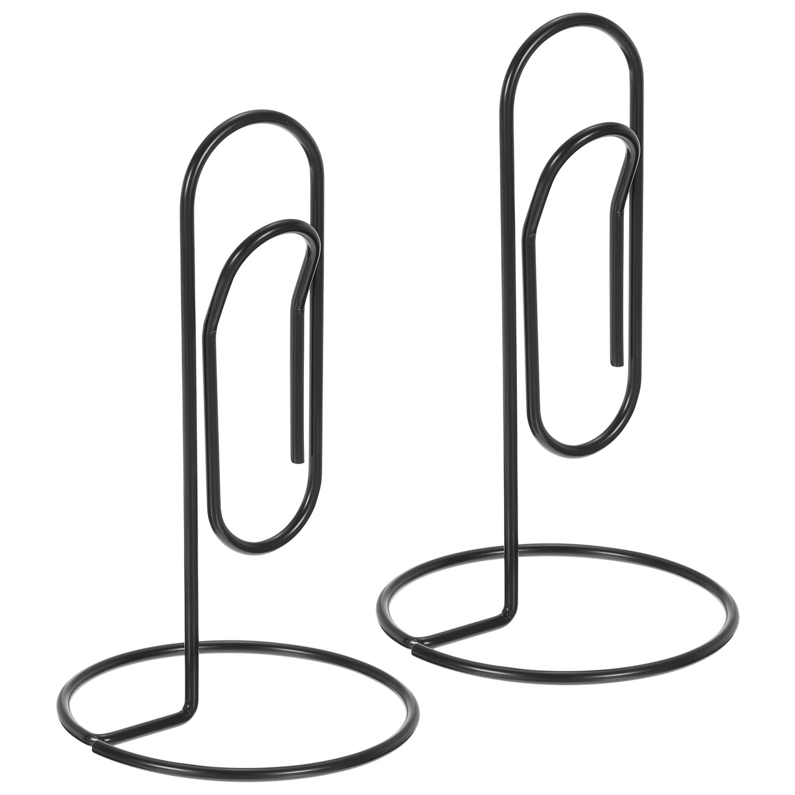 Patikil Place Card Holder, 2 Pack Memo Clip Holder Stand Table Number Holders Paper Clip Shape For Pictures Note Card Paper, Bla