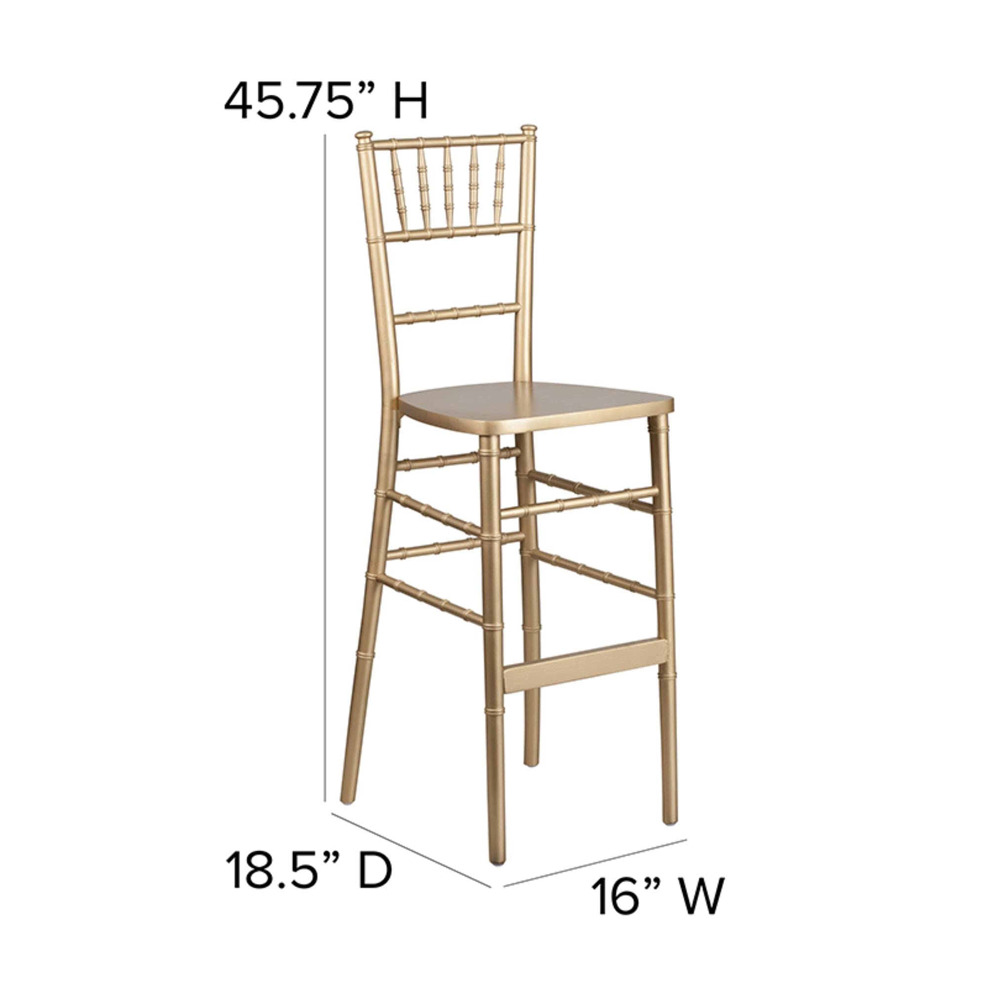 Flash Furniture HERCULES Series Gold Wood Chiavari Barstool