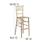 Flash Furniture HERCULES Series Gold Wood Chiavari Barstool