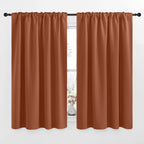 Nicetown Halloween Blackout Curtain Blinds Window Panels, Burnt Orange Color, W52 X L63, Double Panels, Thermal Insulated Blacko