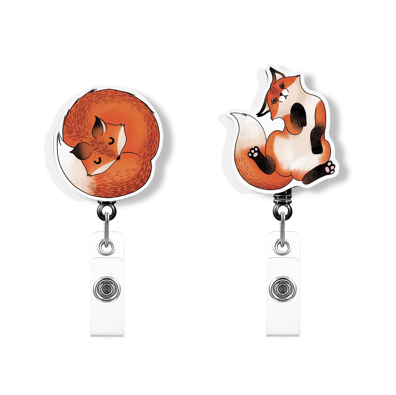 Wirester Set Of 2 Retractable Badge Reel Id Holder With Alligator Clip For Office Worker, Medical Staffs, Nurse, Doctor, Teacher