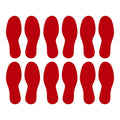 LiteMark Durable Gloss Finish Red 9 Inch Medium Size Footprint Decal Vinyl Stickers | Great for Floors, Ceilings, Walls, and Mos