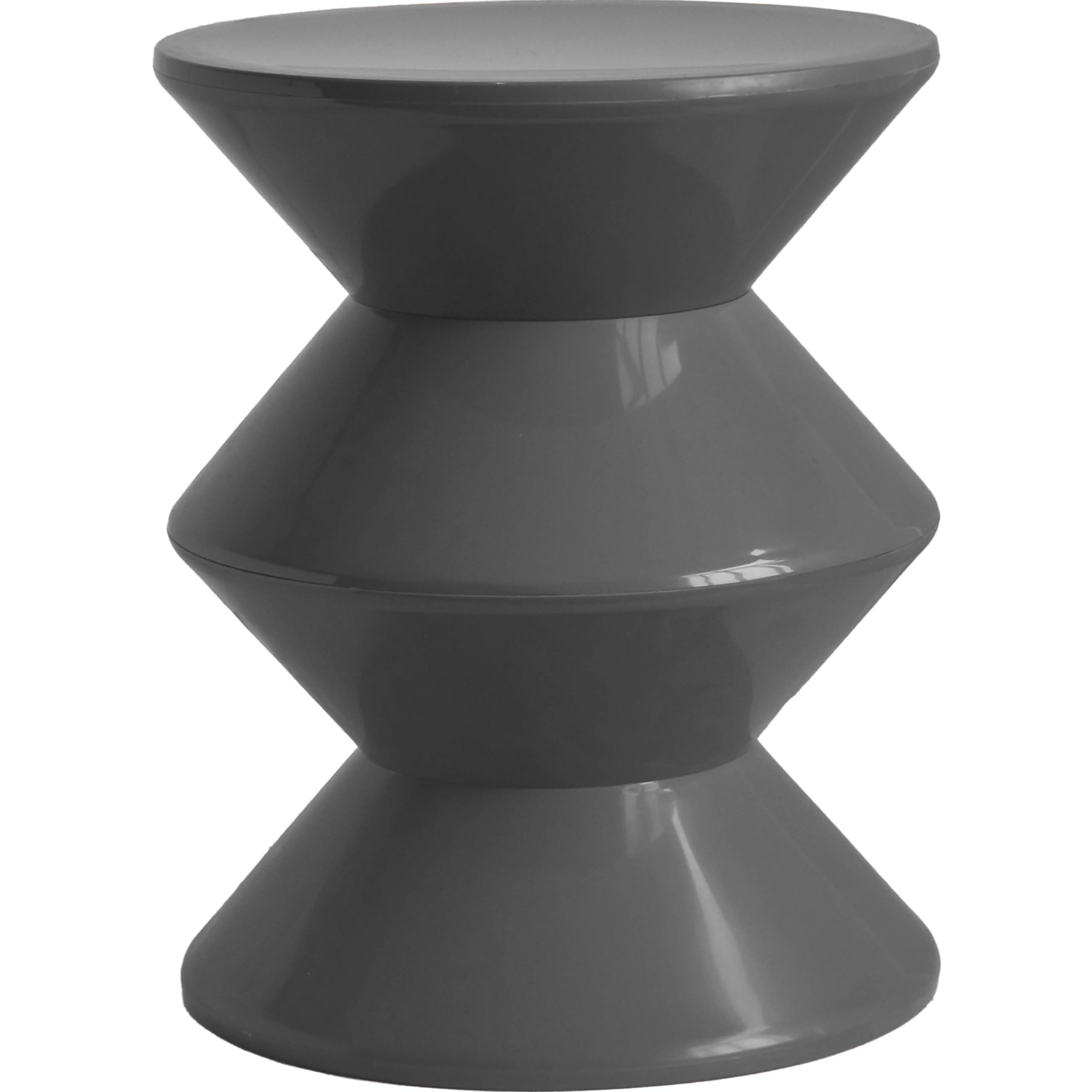Aura Modern Plastic Side End Table, Indoor/Outdoor Use, Grey