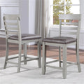 Steve Silver Co Hyland Counter Chair, Upholstered Vegan Leather, 24-Inch Seat Height, Dining Room, Kitchen, 19.5"x22.5"x42", Grey