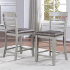 Steve Silver Co Hyland Counter Chair, Upholstered Vegan Leather, 24-Inch Seat Height, Dining Room, Kitchen, 19.5"x22.5"x42", Grey