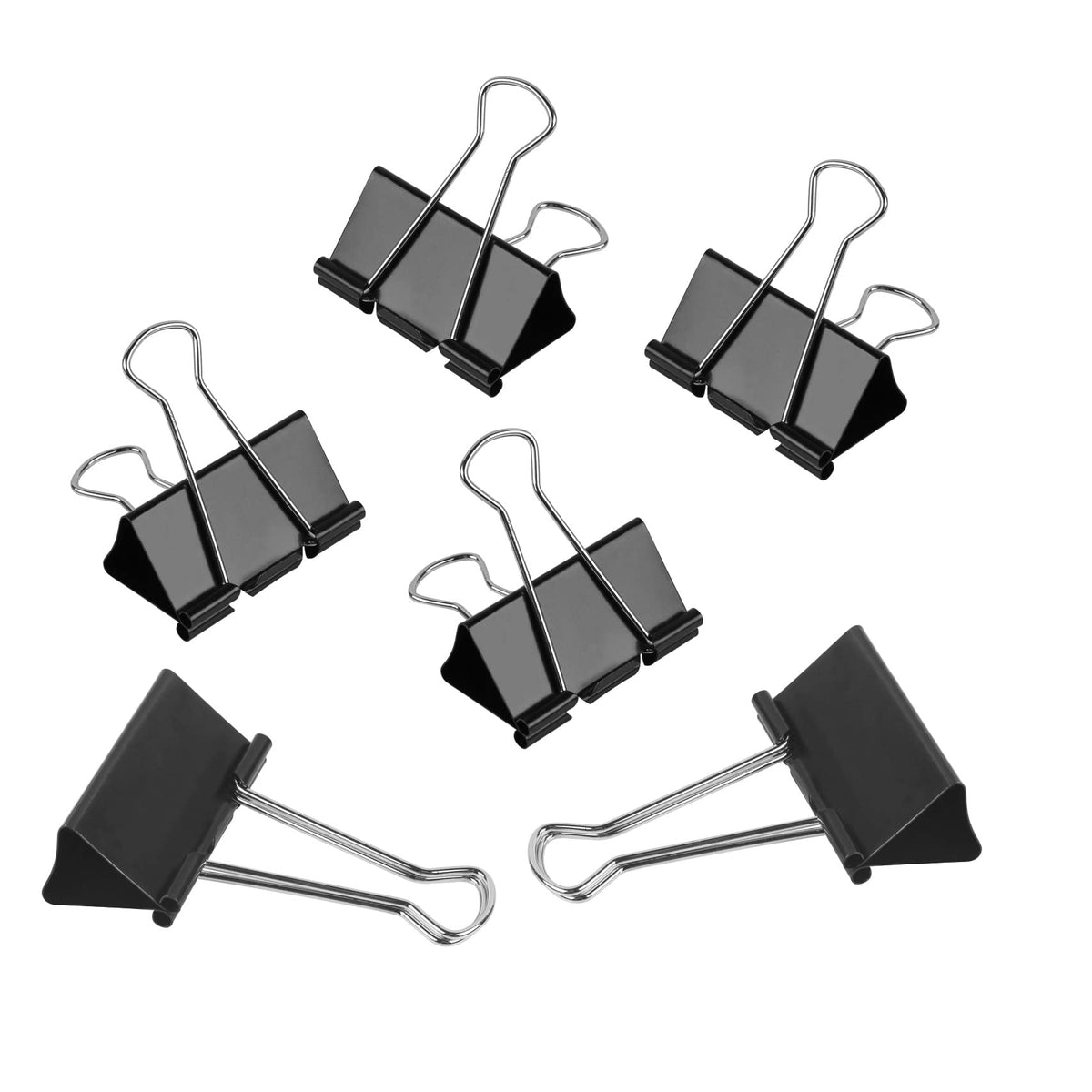 Cabax Extra Large Binder Clips 2-Inch, Big Paper Clamps Clips For Office School Home Kitchen Supplies, Black - 6 Pack
