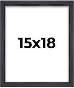 15x18 Shadow Box Display Frame Matte Black | 1'' Depth | Interior Size 15x18 or 18x15 Inches| UV Resistant Acrylic Plexiglass, A