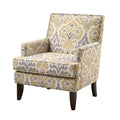 Madison Park Colton Accent Hardwood, Brich Wood, Damask Print, Bedroom Lounge Mid Century Modern Deep Seating, High Back Club St