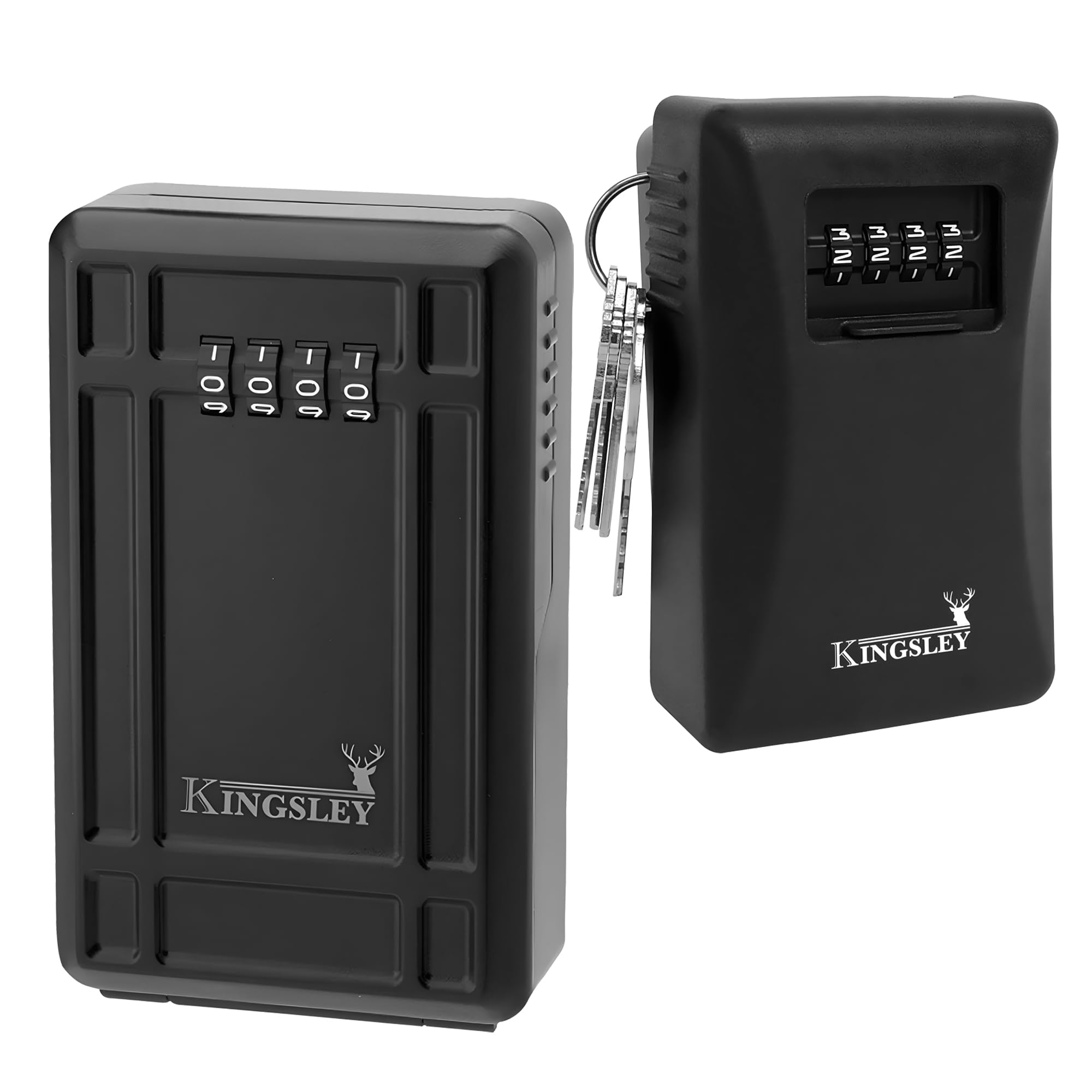 Kingsley Key Realtor Lock Box - Guard-A-Key, Secure Weatherproof Key Box Wall Mount For Indoors And Outdoors, 4 Digit Resettable