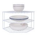 3-Tier Corner Shelf Counter and Cabinet Organizer - Steel Metal Wire - Rust Resistant - Plates, Dishes, Cabinet & Pantry Organiz