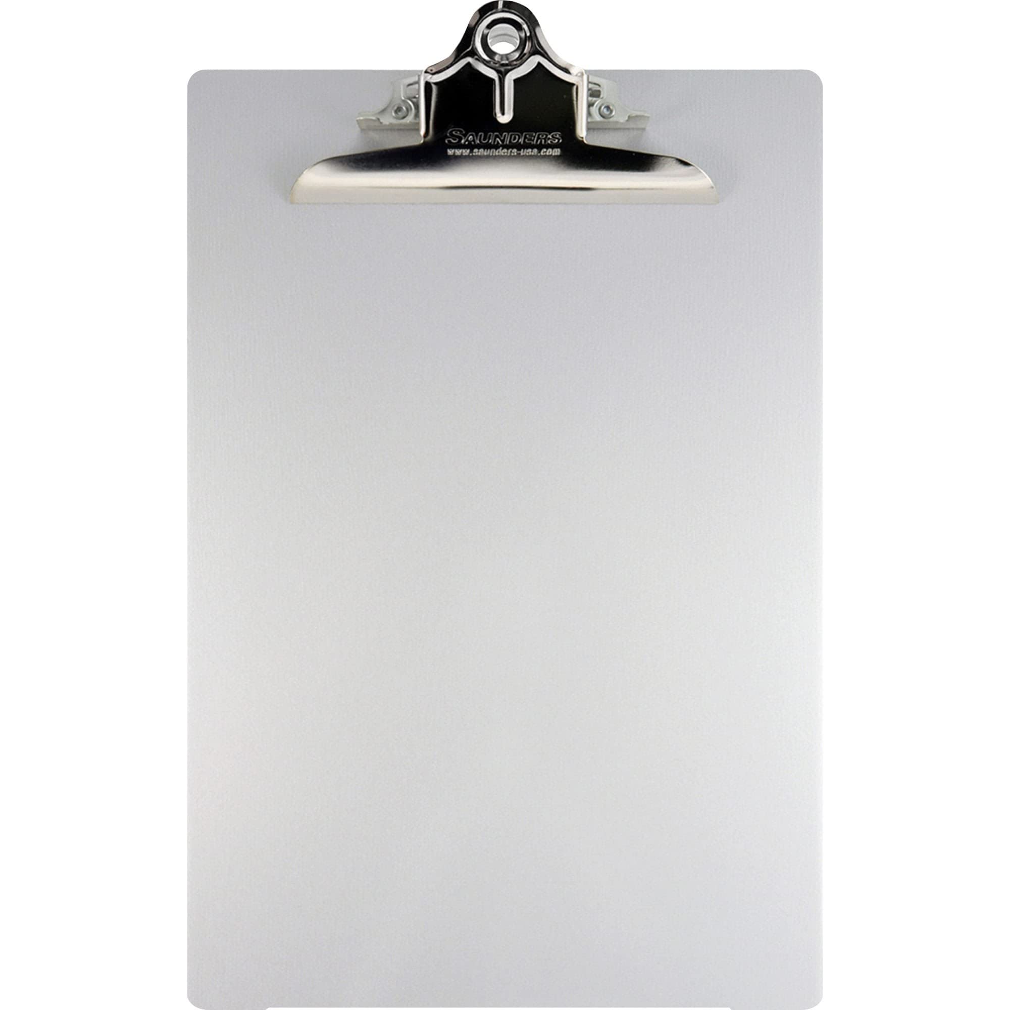 Saunders Aluminum Round Corner Clipboards - 1' Clip Capacity - 8 1/2' X 12' - Clamp - Aluminum - Silver - 1 Each