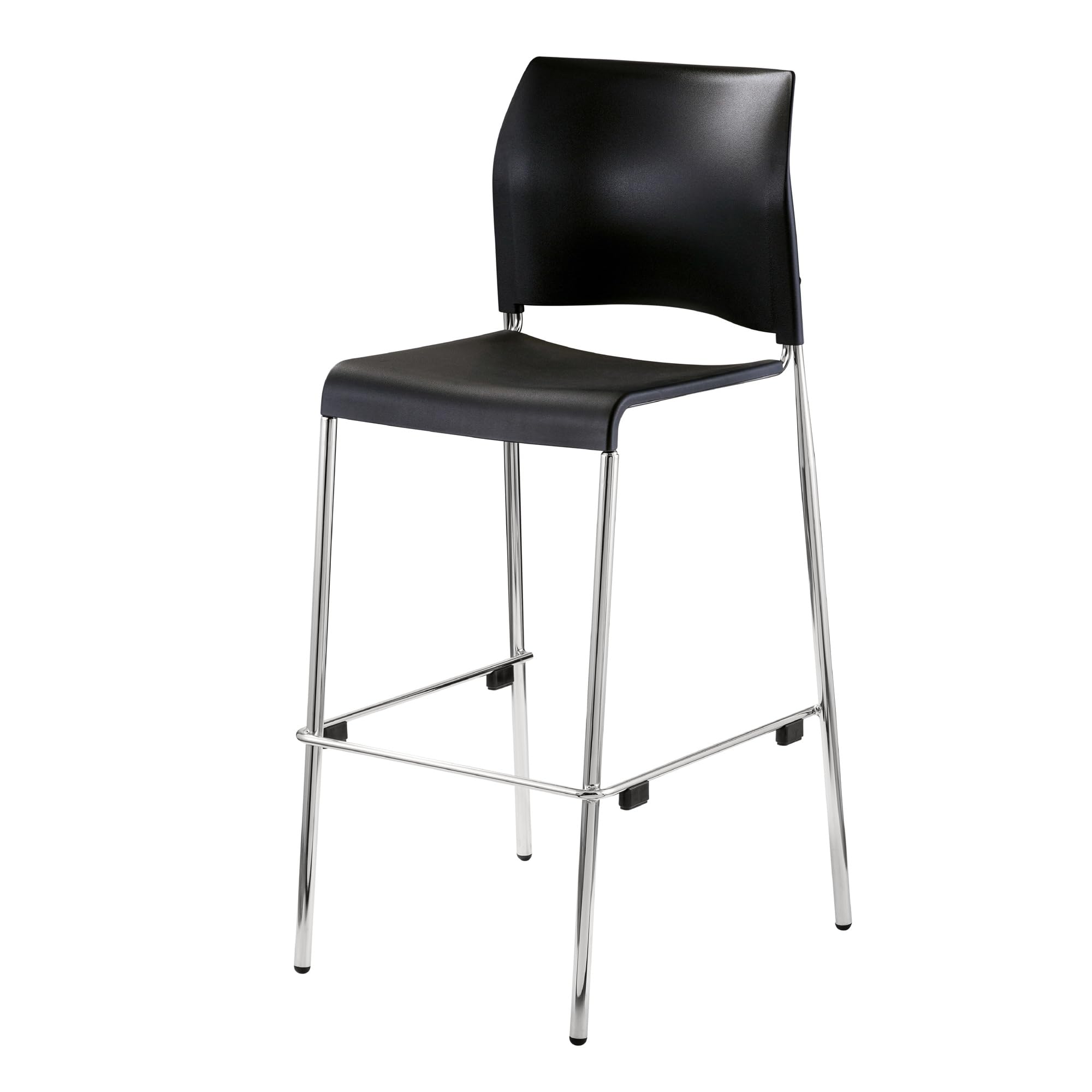 National Public Seating 8800 Series Black Plastic Seat Barstool