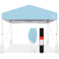 Best Choice Products 12x12ft Pop Up Canopy Tent, Outdoor Shade, 1 Person 1 Minute Set Up, Carry Case, 4 Weight Bags - French Blu