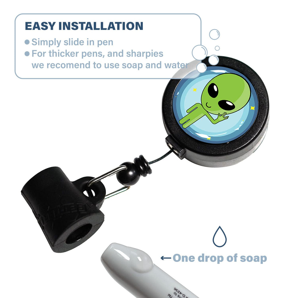 Ez Pen Retractable Pen Reel For Nurses, Teachers, Waitresses, Carpenters, Construction Workers, Contractors & Pros (Non-Stop Ali