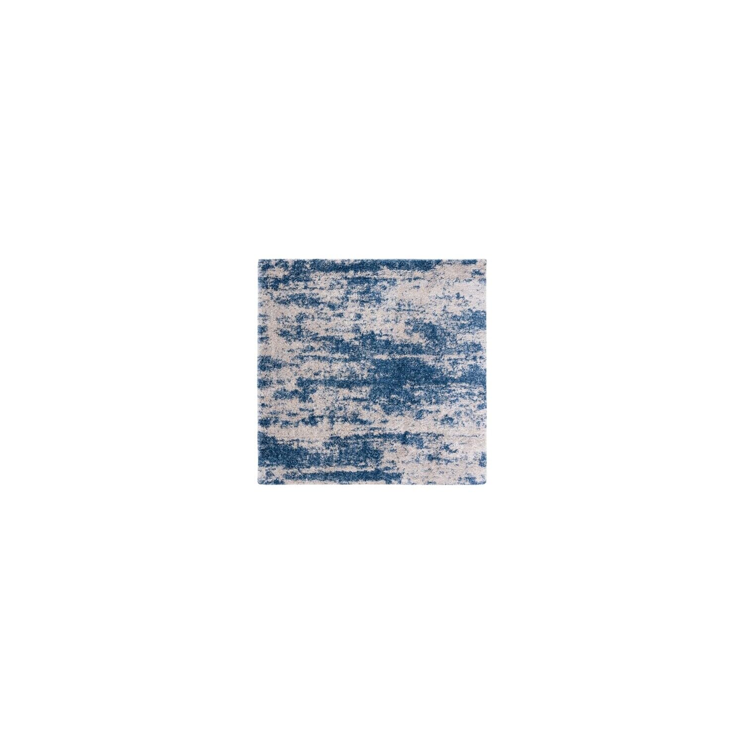 Safavieh Berber Shag Collection 6'7'' Square Beige/Blue BER219B Modern Abstract Non-Shedding Living Room Dining Bedroom 1.2-inch
