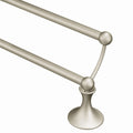 Moen Lounge Collection Brushed Nickel 24-Inch Double Towel Bar, Wall Mounted Towel Rack for Bathroom with Two Rods, DN7722BN