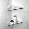 Bernkot 10 Corner Shower Shelf 2PCS, 304 Stainless Steel Recessed Bathroom Shelves for Tiled Wall, No Drilling Needed (10, S