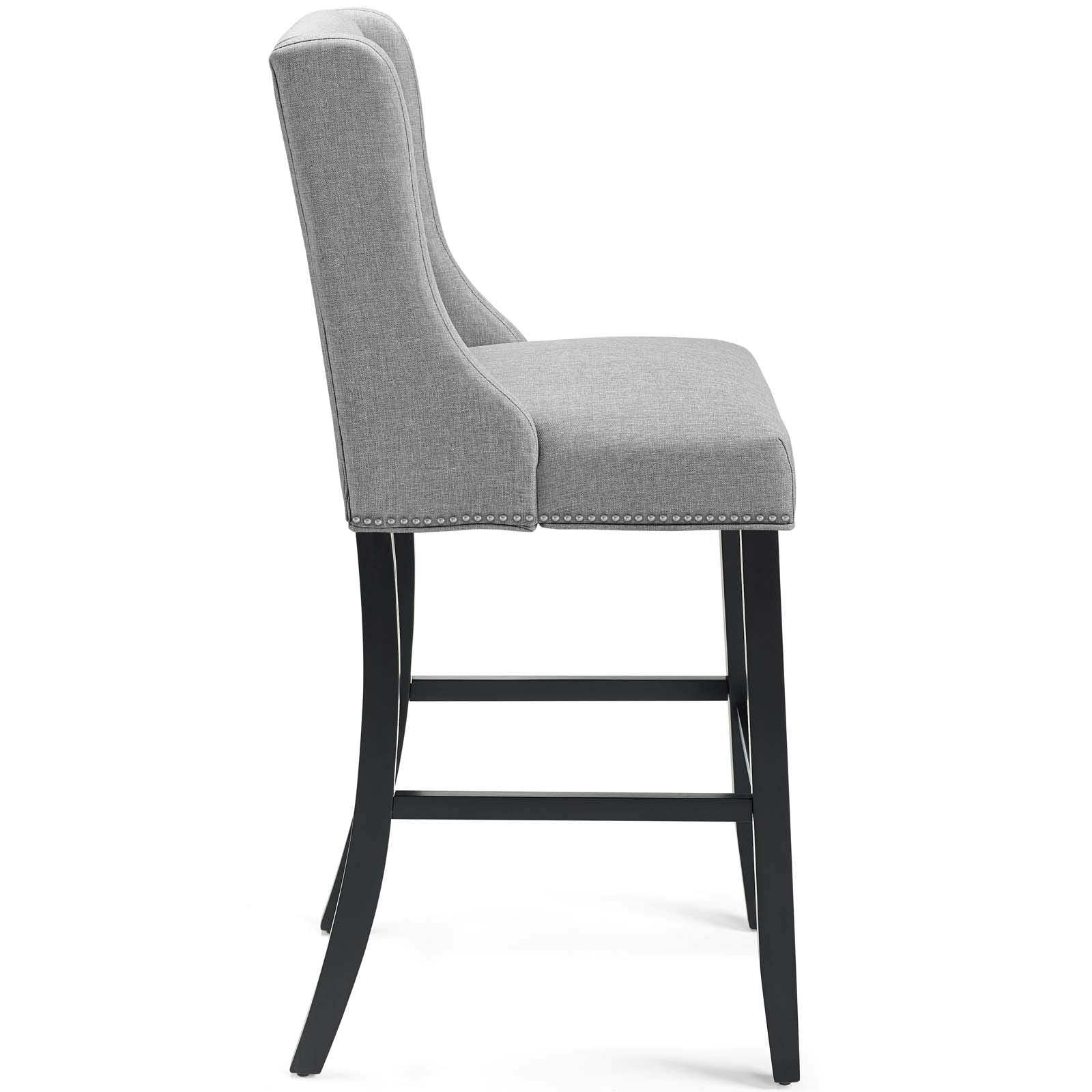 Modway Baron Fabric Upholstered Dining Bar Stool In Light Gray