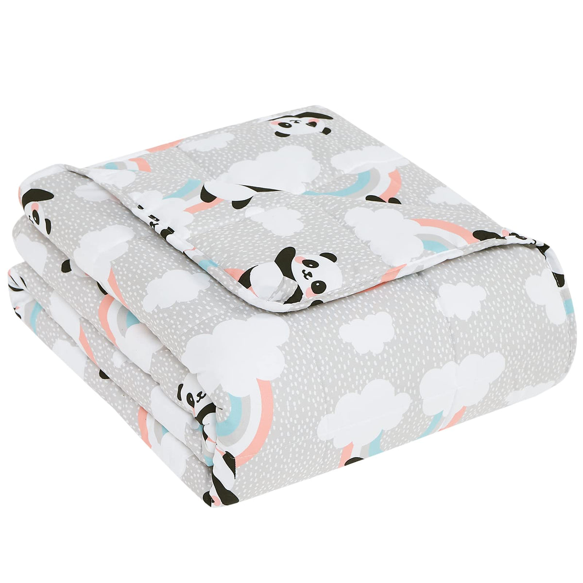 Cuteking Weighted Blanket For Kids(5Lbs, 36'X 48', Twin, Happypanda) Heavy Blanket For 40-60Lbs, Weighted Blanket For Cooling