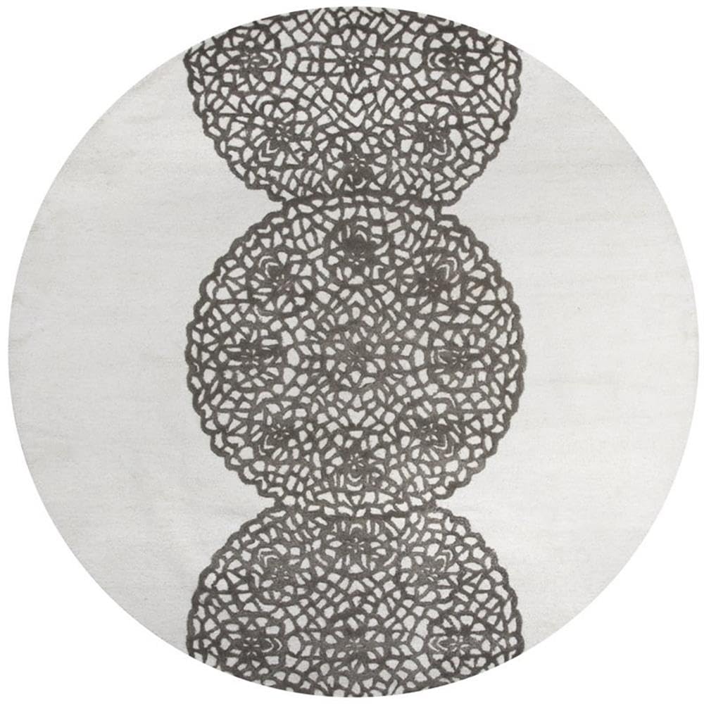 Rizzy Home Alora Decor Charming 10' Round Grey/Gray/Rust/Blue Hand-Tufted Area Rug