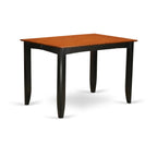 East West Furniture FAKE9H-BLK-W 9 Piece Counter Height Dining Table Set Includes a Square Kitchen Table with Pedestal and 8 Dining Room Chairs, 54x54 Inch, Black & Cherry