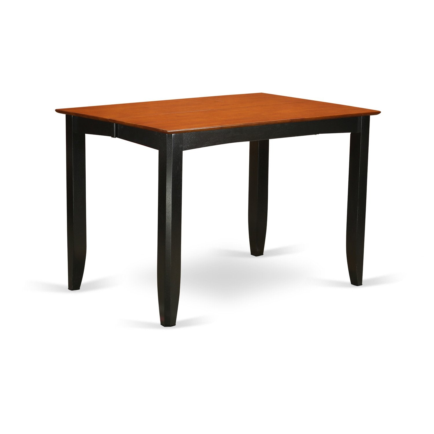 East West Furniture FAKE9H-BLK-W 9 Piece Counter Height Dining Table Set Includes a Square Kitchen Table with Pedestal and 8 Dining Room Chairs, 54x54 Inch, Black & Cherry