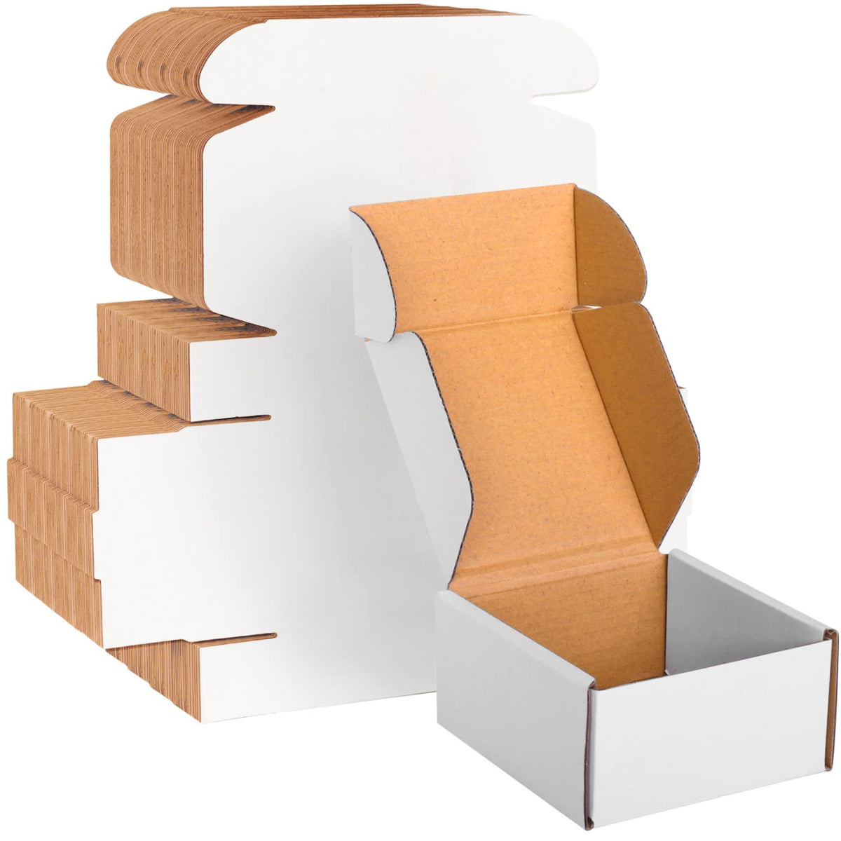4X4X2 White Cardboard Boxes 30 Pack, Small Shipping Boxes For Small Business Mailing Boxes, Corrugated Packaging Boxes
