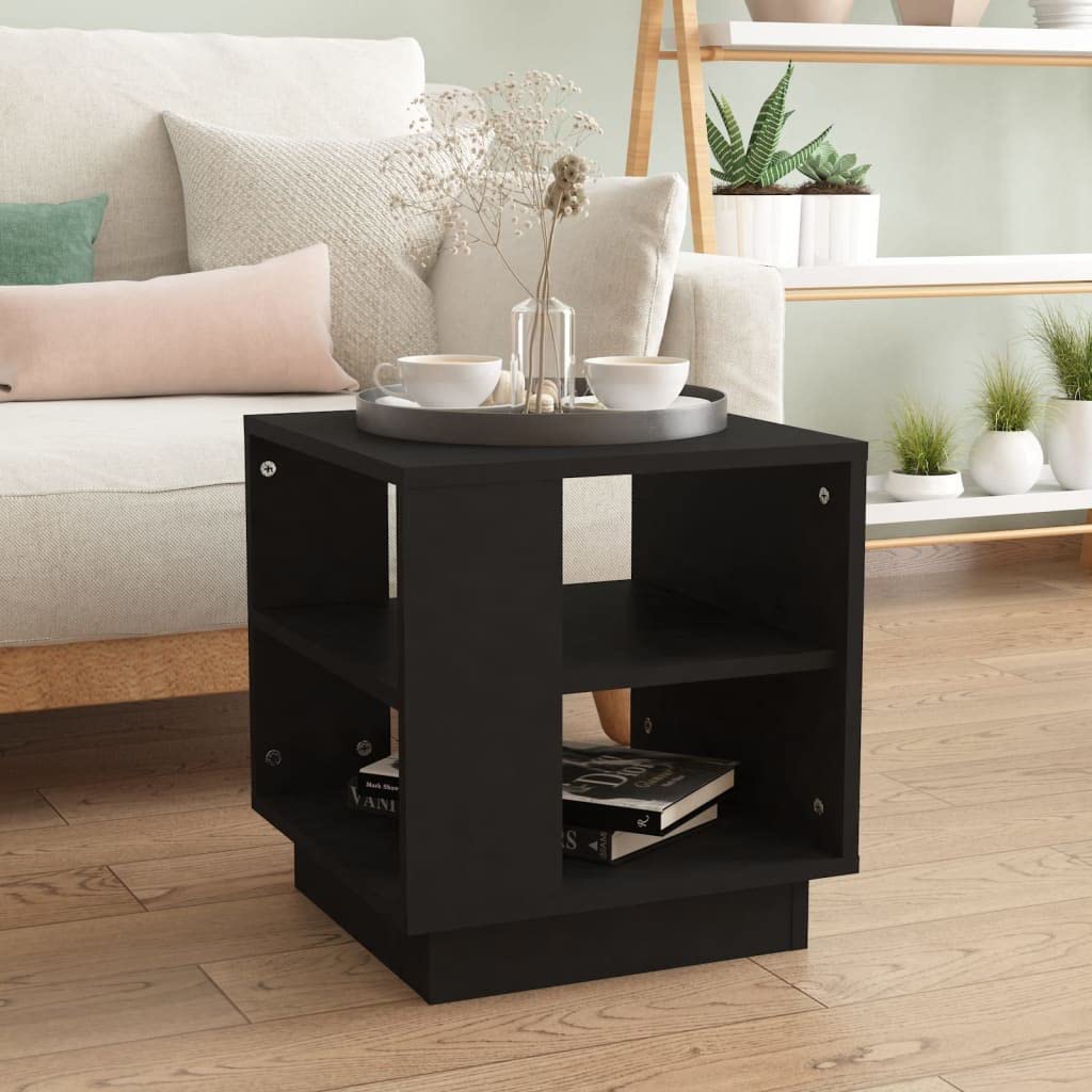 vidaXL Black Coffee Table 40x40x43 cm Multilayer Wood
