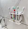 RIDHI ENTERPRISE White Toothpaste Stand Wall Mounted Self Adhesive Acrylic Toothbrush Holder,Toothpaste For Bathroom Stand ,Toot