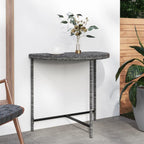 vidaXL Garden Table for Patio, Poly Rattan Material in Gray, Outdoor Furniture with Powder Coated Steel Frame, Assembly Required, Dimensions 31.5"x19.7"x29.5"
