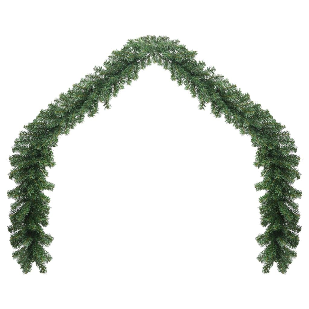 vidaXL Green Christmas Garland 65.6 Feet Long - Weather Resistant PVC - Suitable for Indoor & Outdoor Decor - Dense with 1800 Branches