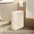 ELPHECO Bathroom Trash Can with Lid,Slim Smart Garbage Can 2 Gallon Beige