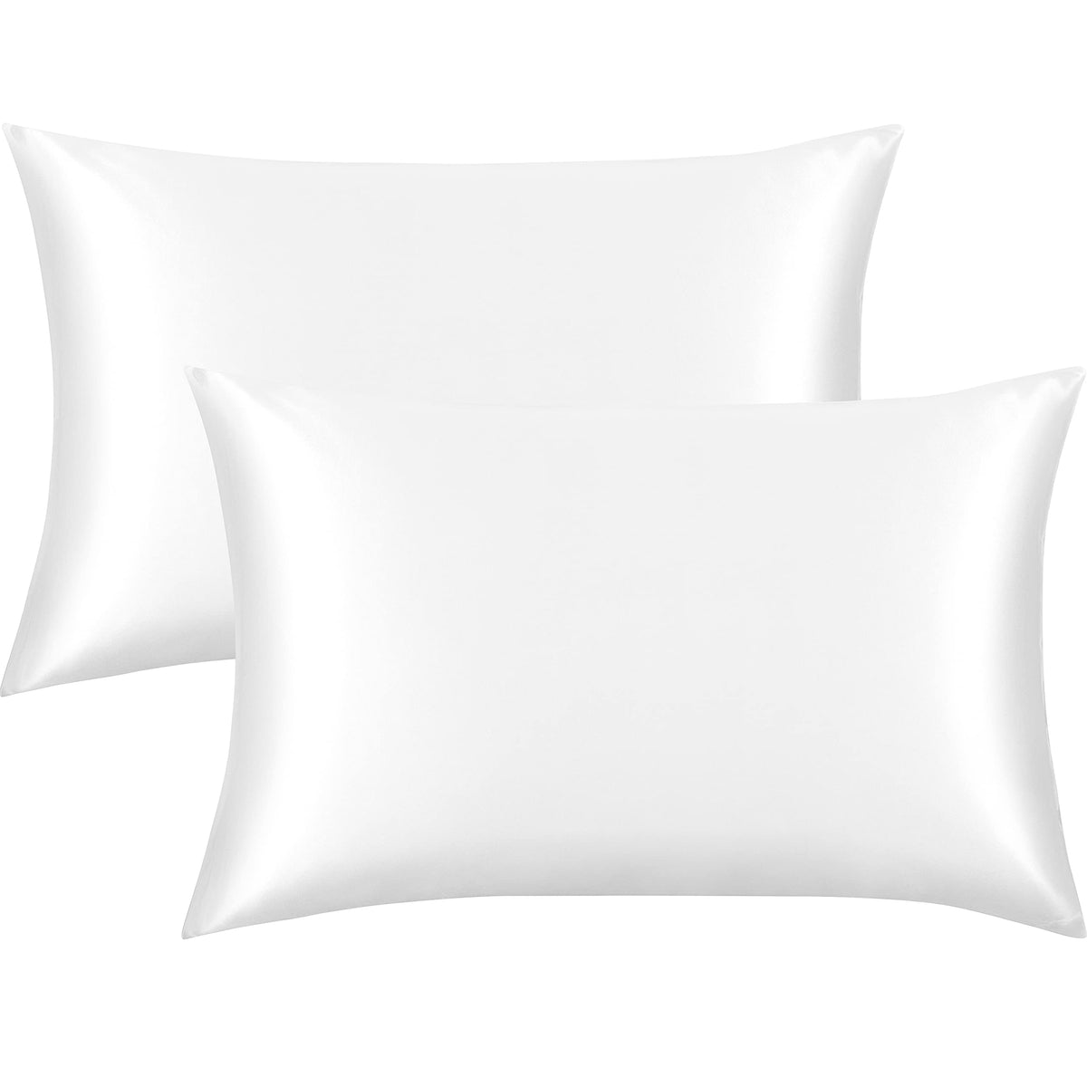 Flxxie 2 Pack Satin Pillowcases For Hair And Skin, Luxury Soft Queen (20X30 Inches) Silky Pillow Cases With Envelope Closure, Wh