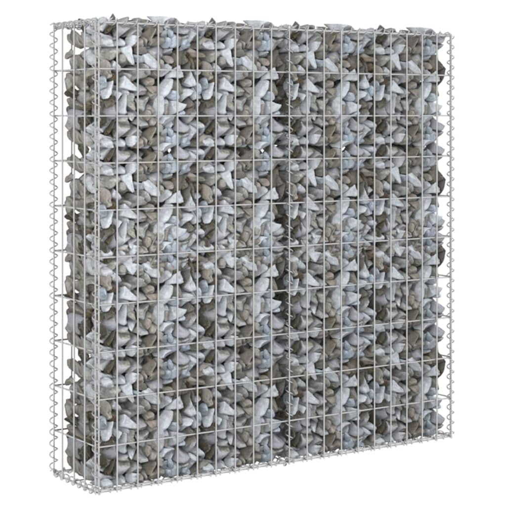 vidaXL Gabion Wall, Gabion Basket Post for Outdoor Garden Patio Privacy Protection, Gabion Wall with Covers, Rock-Stone Wall, Ga