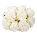 UArtlines 20 Heads Artificial Peony Silk Flower Leaf Home Office Wedding Party Festival Bar Decor (Cream White)