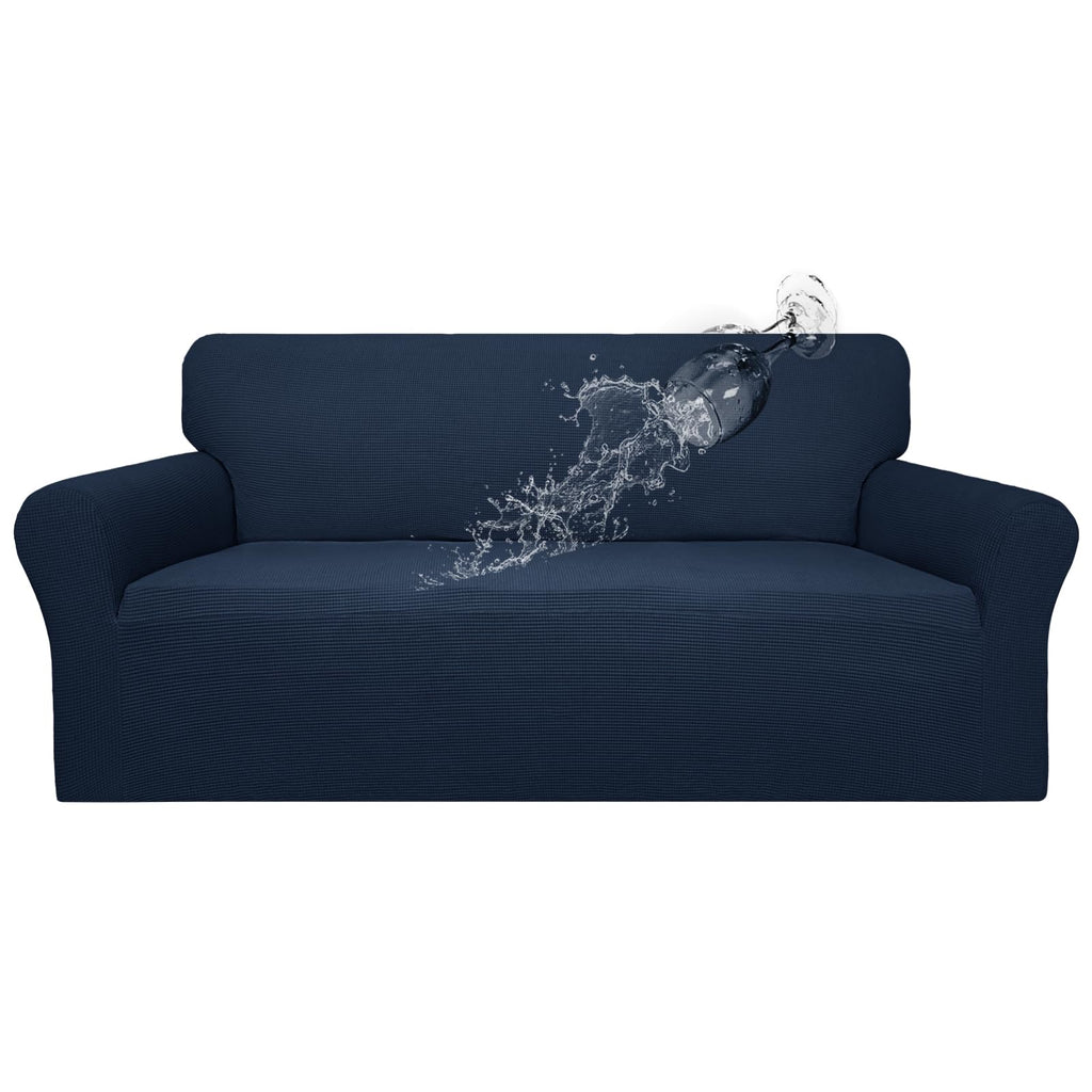 Easy-Going 100% Waterproof Couch Cover, Dual Waterproof Sofa Cover, Stretch Jacquard Sofa Slipcover, Leakproof Furniture Protector For Kids, Pets, Dog And Cat (Sofa, Dark Blue)