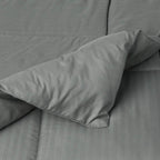 Twin Comforter Set 6 Piece Bed In A Bag With Bed Skirt, Fitted Sheet, Flat Sheet, 1 Pillowcase, And 1 Pillow Sham, Twin, Dobby Gray