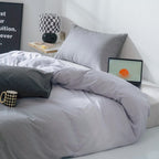 Karever Gradient Gray Comforter Set Ombre White Gray Bedding Set Twin Women Aesthetic Comforter 3 Pcs Gray Color Bed Comforter S
