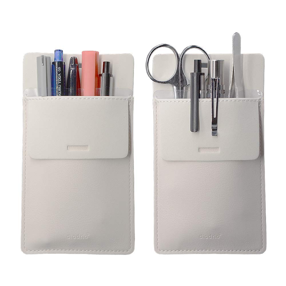 Pocket Protector, Leather Pen Pouch Holder Organizer, For Shirts Lab Coats, Hold 5 Pens, Designed To Keep Pens Inside When Bend