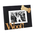 Isaac Jacobs Black Wood Sentiments Dog Woof!    Picture Frame, 5x7 inch with Mat, Photo Gift for Pet Dog, Puppy, Display on Tabl