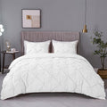 Ashleyriver 3 Piece King Duvet Cover With Zipper&Corner Ties 100% 120G Microfiber White King Duvet Cover Set(King White)