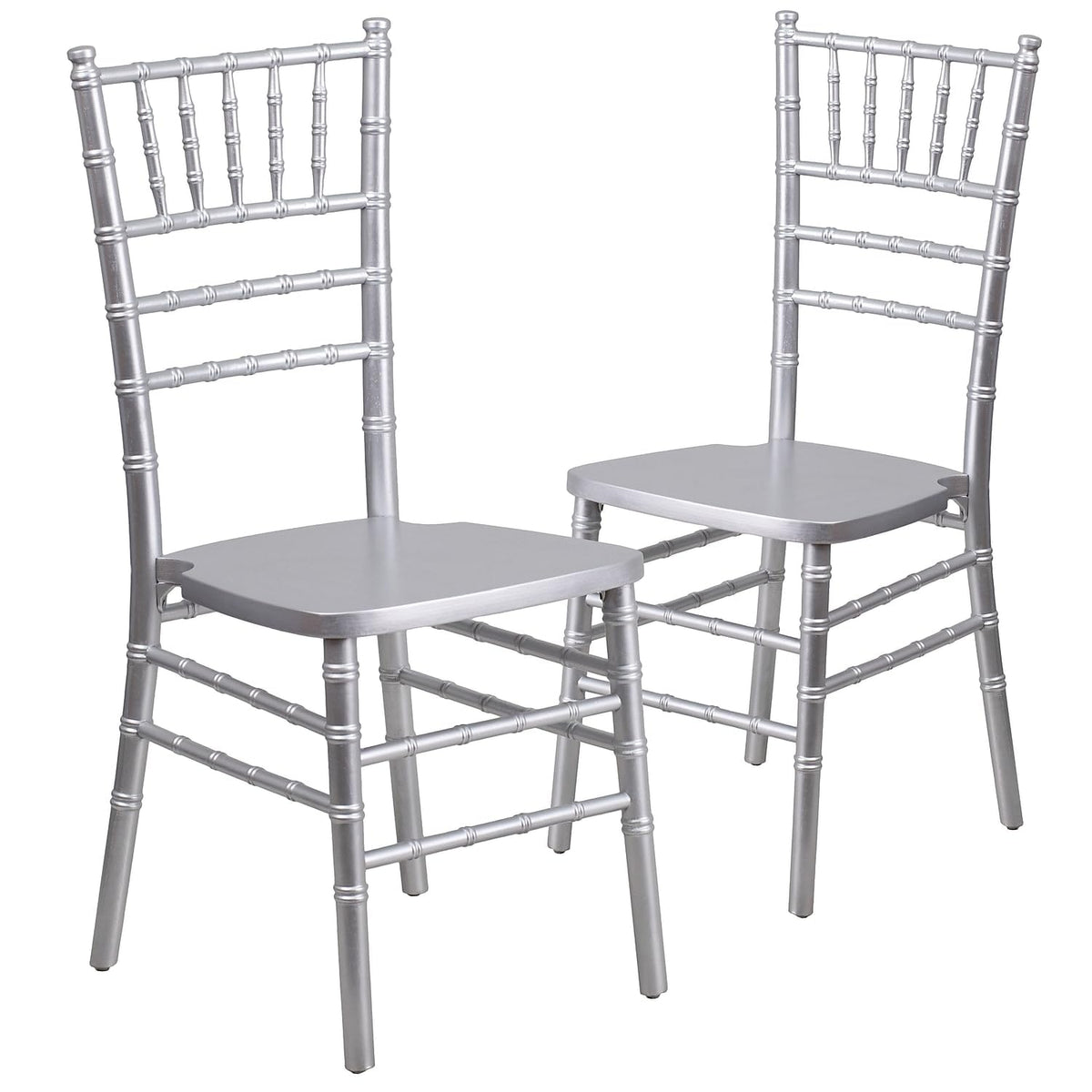 Flash Furniture 2 Pack Hercules Series Silver Wood Chiavari Chair