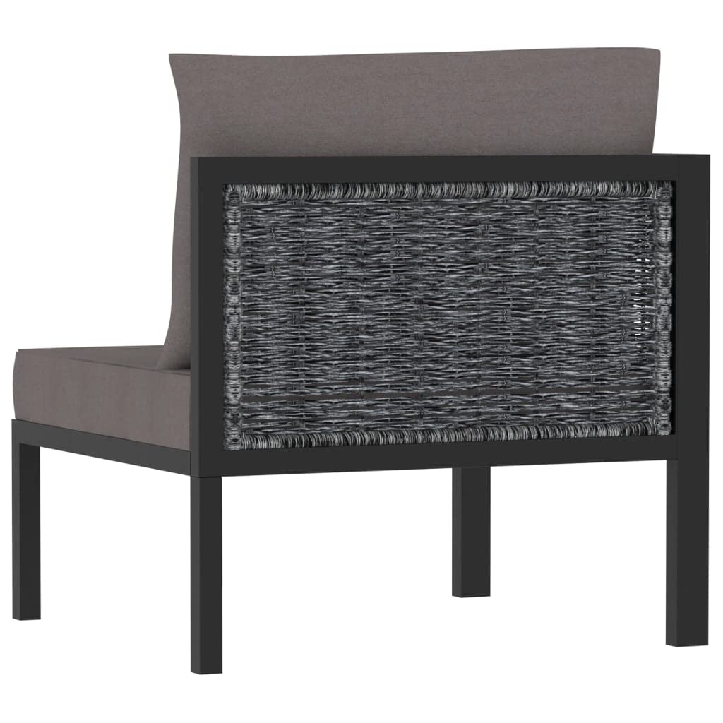vidaXL Sectional Corner Sofa with Right Armrest Garden Patio Balcony Outdoor Indoor Seating Furniture Chair Lounge Sofa Anthracite Poly Rattan