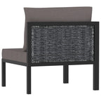 vidaXL Sectional Corner Sofa with Right Armrest Garden Patio Balcony Outdoor Indoor Seating Furniture Chair Lounge Sofa Anthracite Poly Rattan