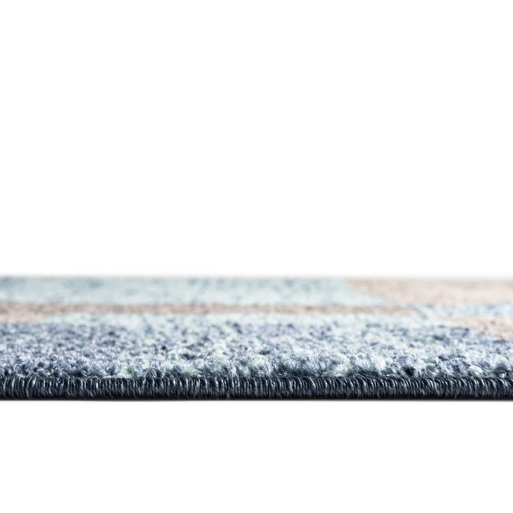 Unique Loom Autumn Collection Area Rug - Providence (7' 10'' Round, Blue Gray/ Light Brown)