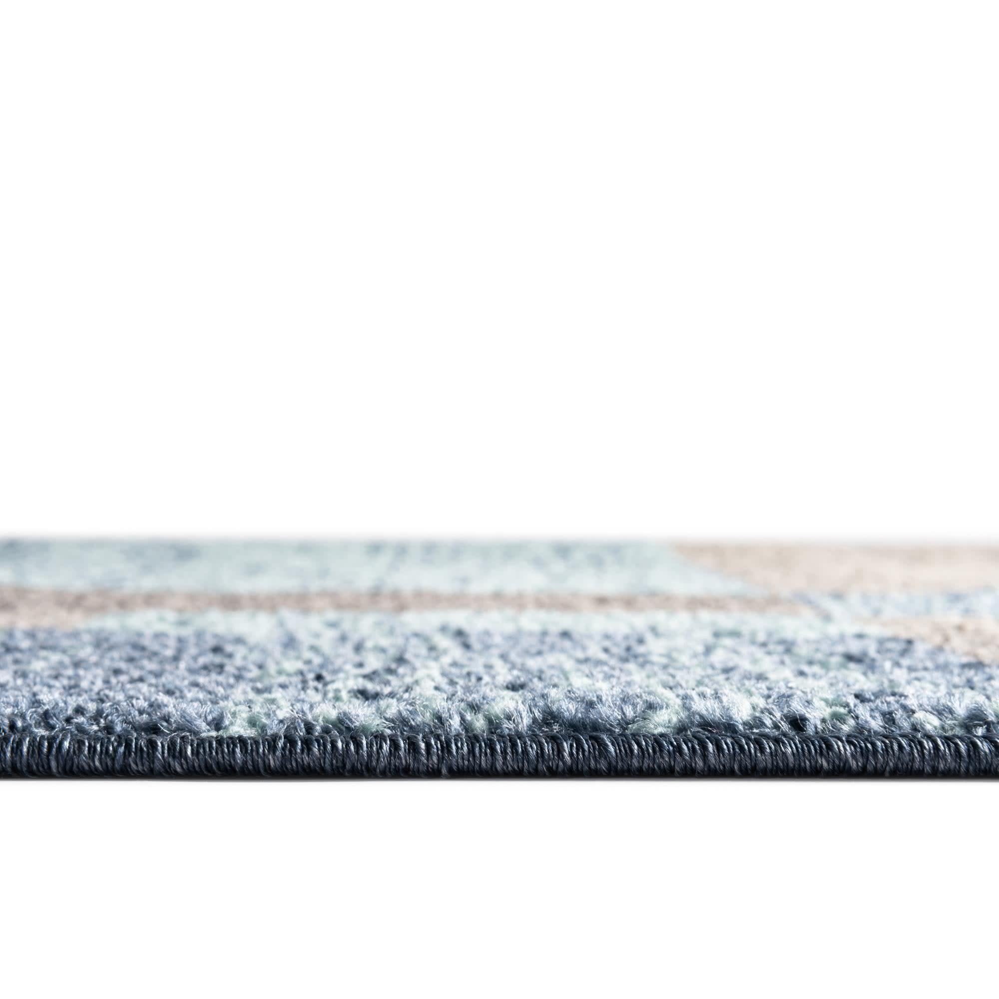 Unique Loom Autumn Collection Area Rug - Providence (7' 10'' Round, Blue Gray/ Light Brown)
