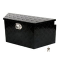 Fgjqefg 34 Inch Aluminum Utility Trailer Tongue Tool Box Wide Trailer Storage Organizer Rv Storage Tool Box With Lock & Keys Bla
