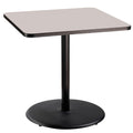 National Public Seating Nps 36&Quot; Square Cafe Table With Round Base, 36&Quot; Height, Particleboard Core/T-Mold, Grey Nebula Top, Black Frame