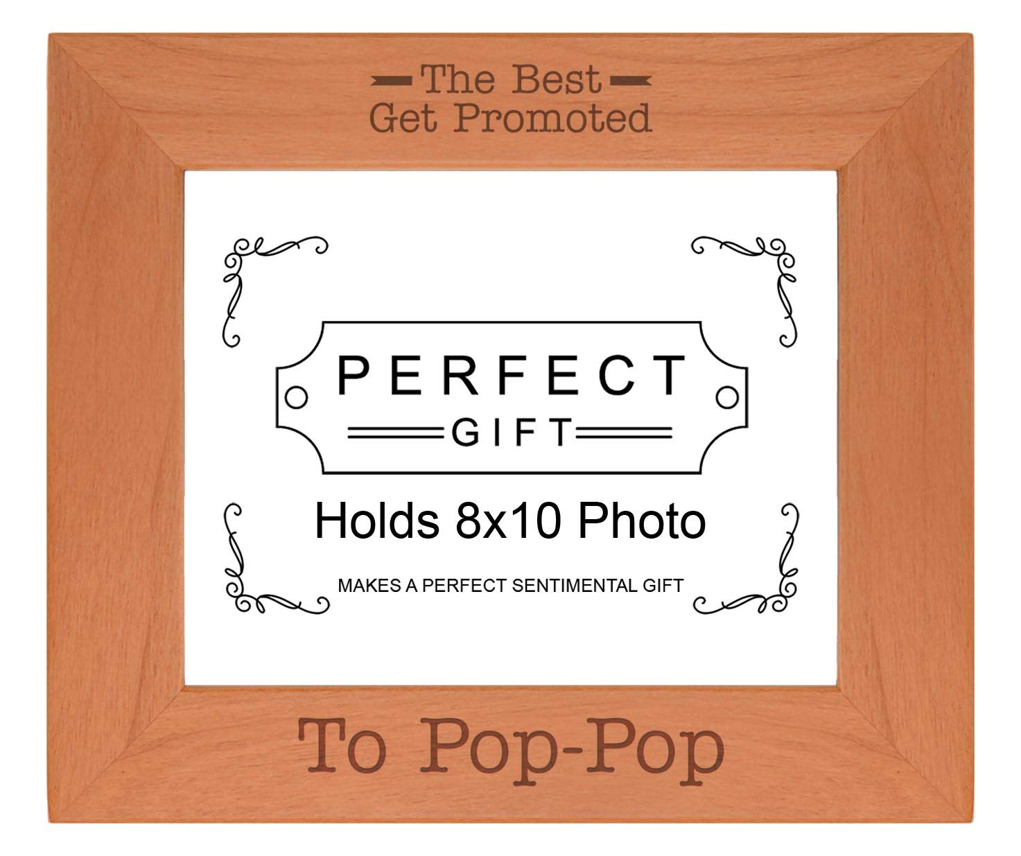 Sentimental Photo Frame The Best Get Promoted To Pop-Pop Wood Engraved 8x10 Landscape Picture Frame