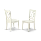 East West Furniture Ancl3-Lwh-W 3 Piece Kitchen Table Set For Small Spaces Contains A Round Dining Room Table With Pedestal And 2 Solid Wood Seat Chairs, 36X36 Inch, Linen White